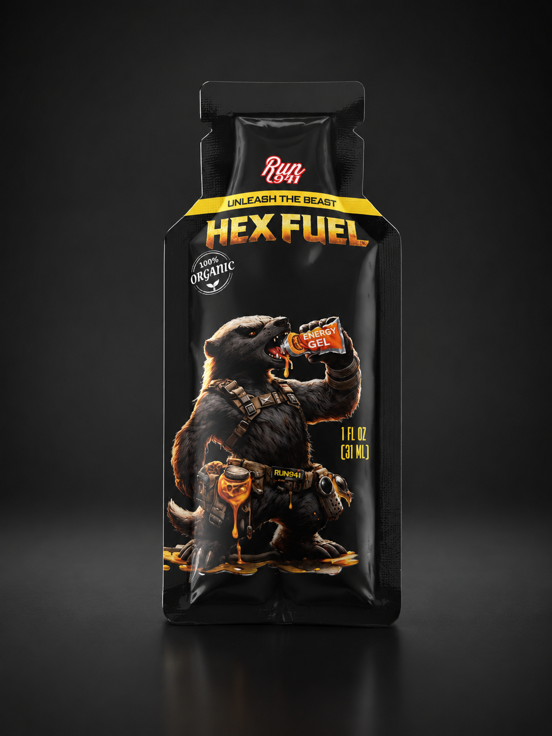 HEX FUEL 1 oz Honey Energy Gel – 12-Pack for $20
