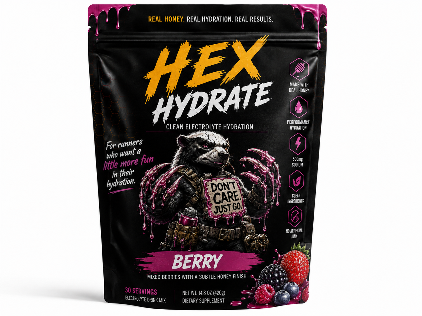 Wild Berry: HEX HYDRATE – Wild Berry Electrolyte Drink Mix (30 Servings)