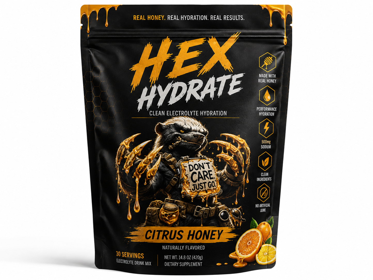 Citrus Honey: HEX HYDRATE – Citrus Honey Electrolyte Drink Mix (30 Servings)