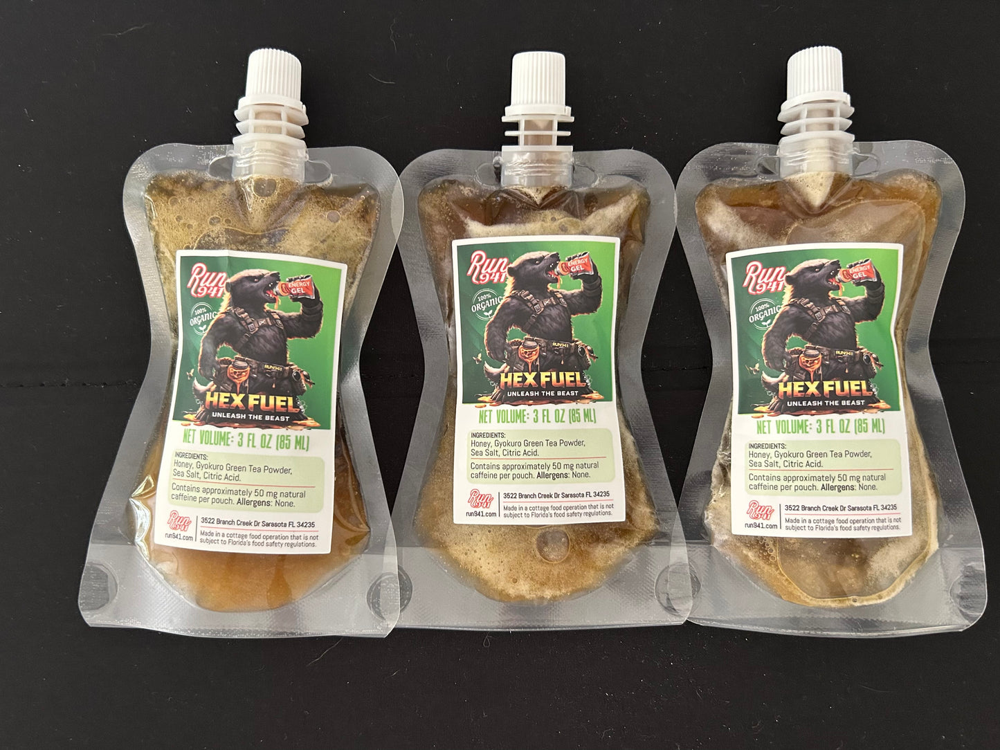 HEX FUEL 3 oz Honey Energy Gel – 4-Pack for $20
